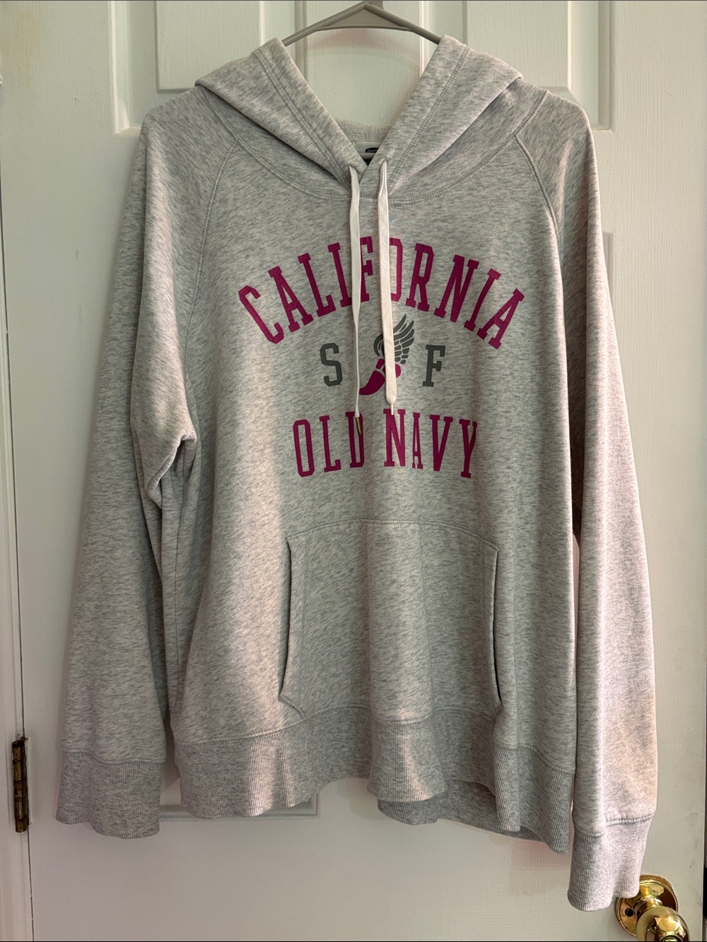 Old Navy Light Heather Gray Hoodie with Pink 'California' Graphic